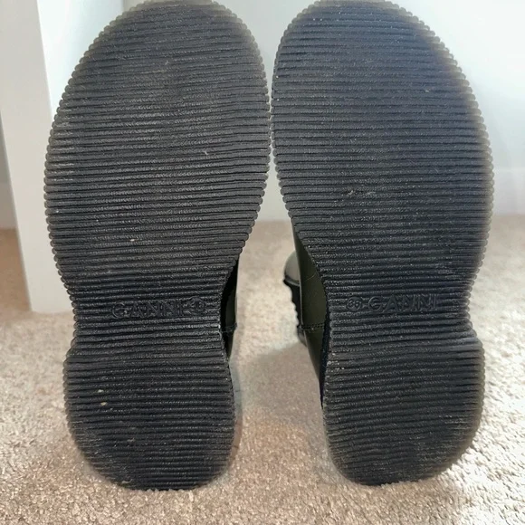 GANNI Olive Green Creepers Mid Chelsea Boots Size 6 - Picture 7 of 13